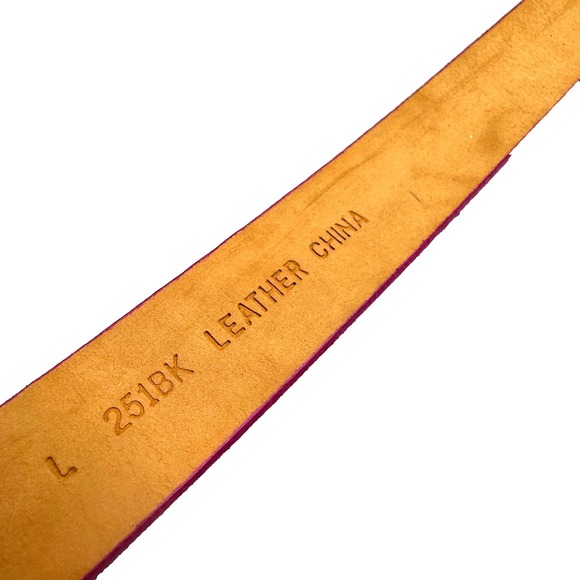 Tooled Studded Leather Western Belt Women's 38 Pink Floral Yellowstone Cowgirl - Picture 4 of 13